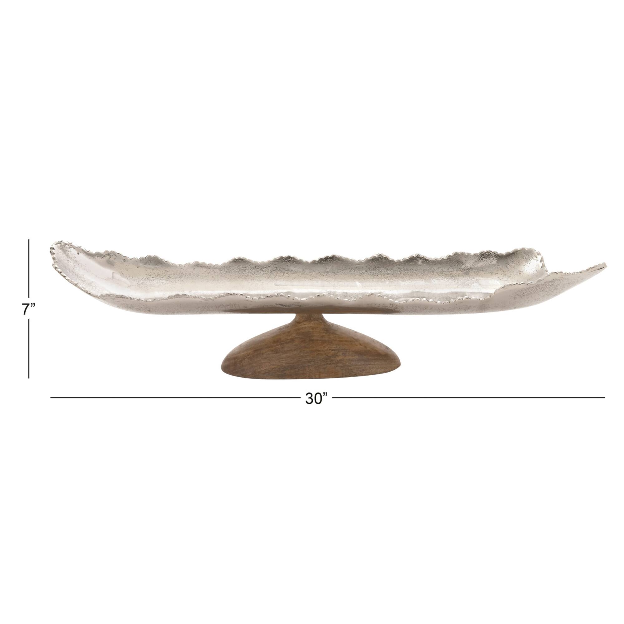 30" Silver Aluminum Tray with Stand
